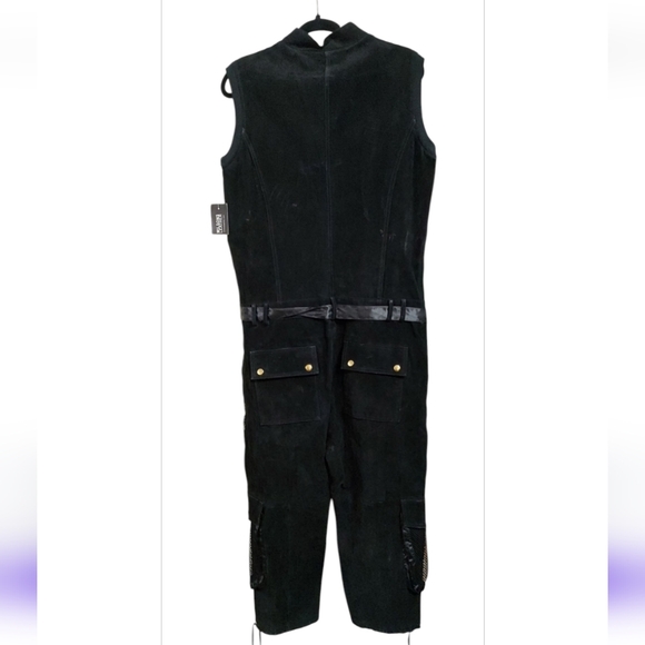 Wilsons Leather Maxima Black Suede Sleeveless Jumpsuit Size XL - Picture 2 of 8